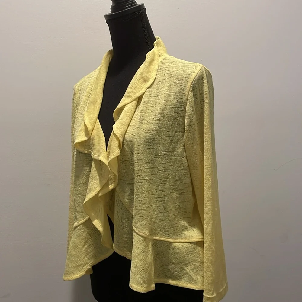 Glamour Shrug Sweater Size L Yellow Summer Knit - Picture 4 of 8